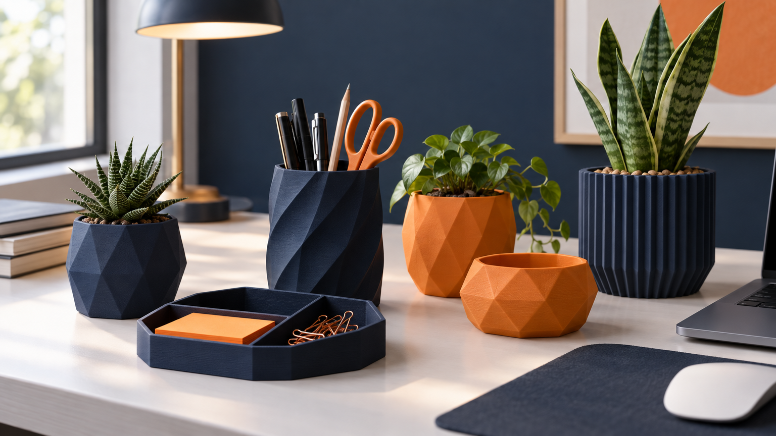 Modern Desk Organizer STL Pack