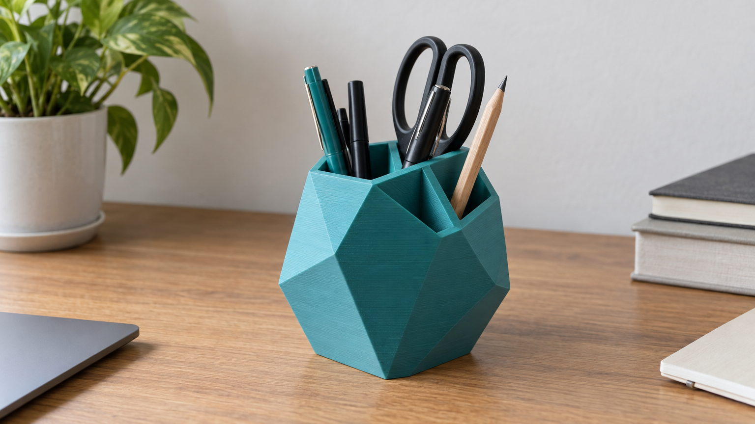 Geometric Pen Cup — Print-Ready STL