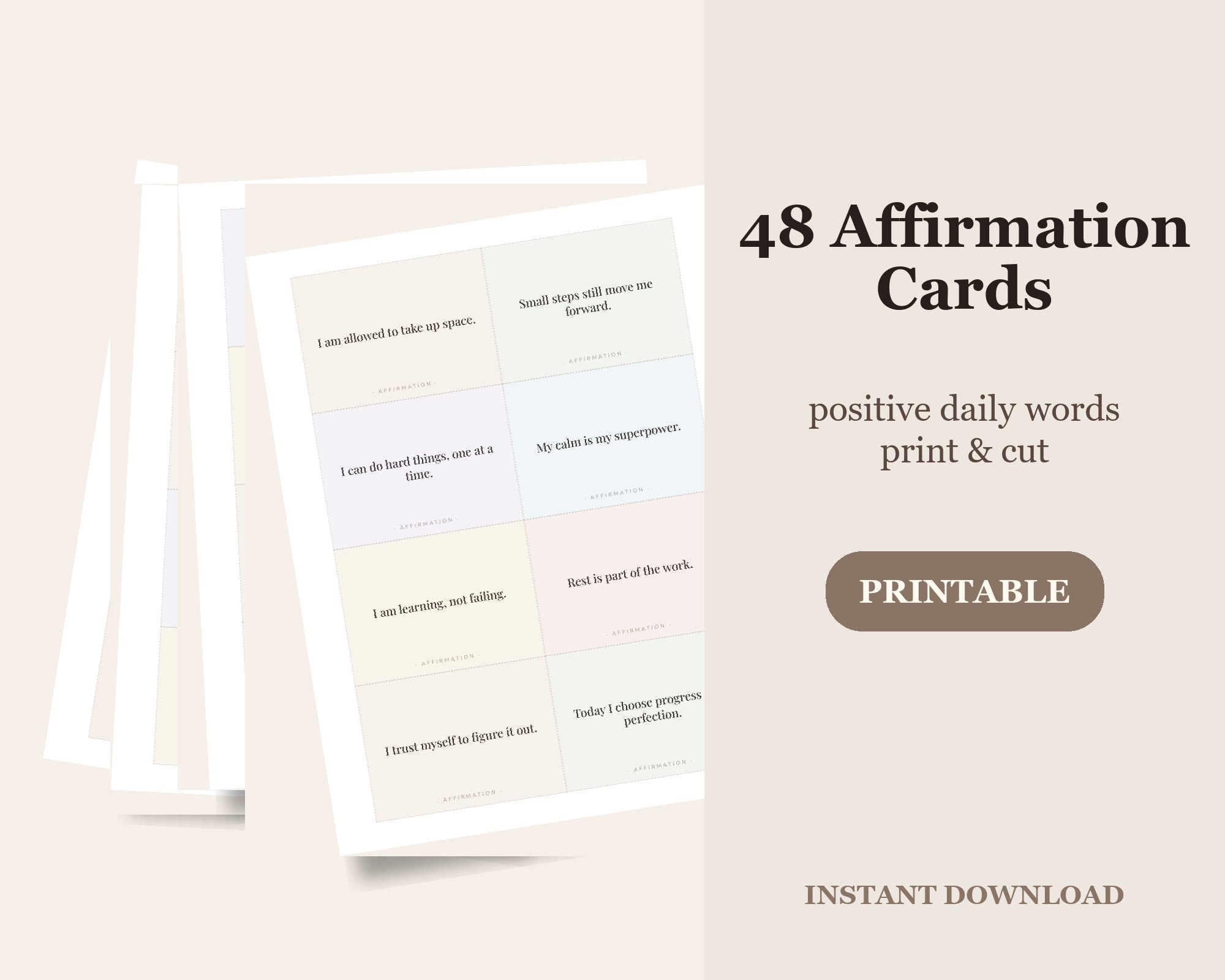 48 Printable Affirmation Cards