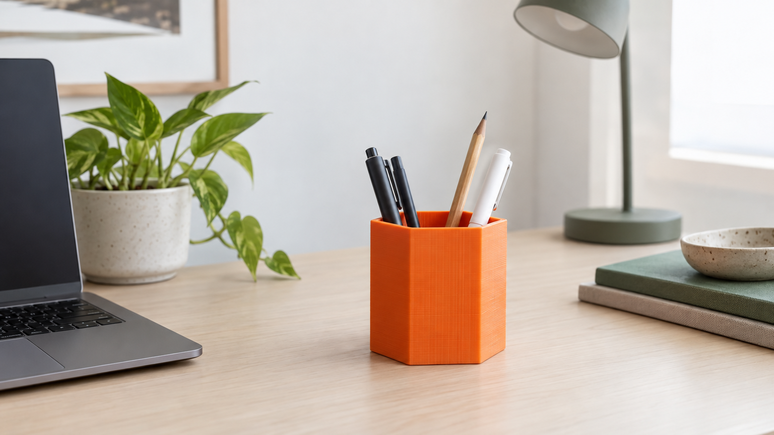 Hex Pen Cup — Print-Ready STL