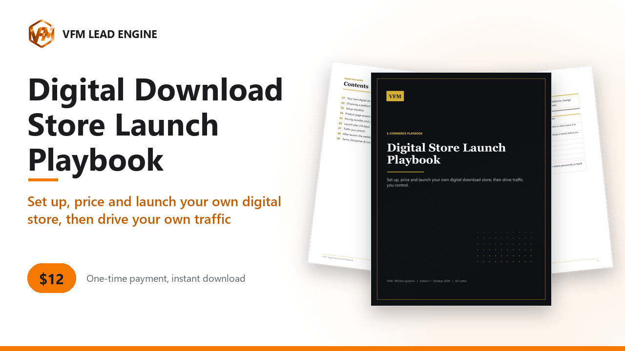 Digital Download Store Launch Playbook: Set Up, Price & Launch