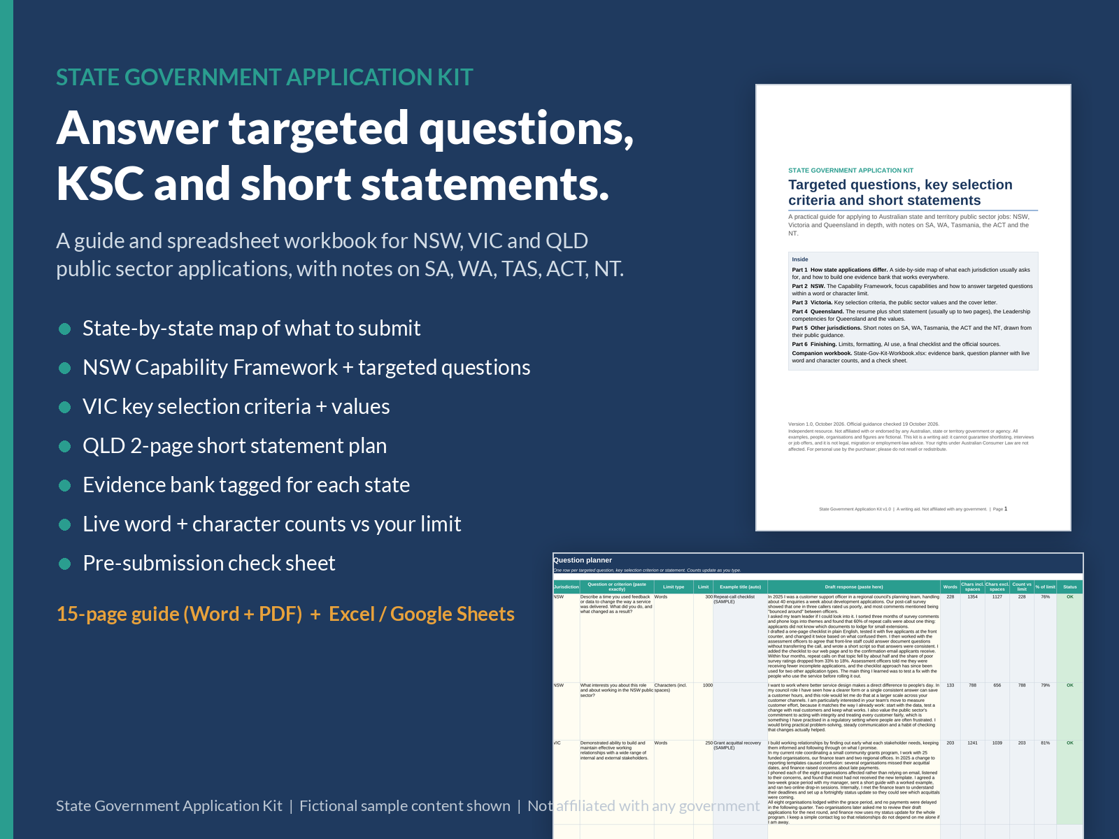 State Government Application Kit: NSW, VIC & QLD Guide + Workbook