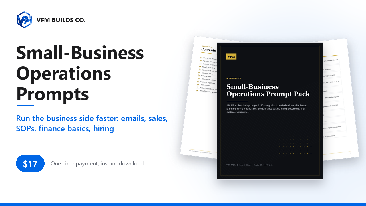 AI Prompt Pack: 110 Small-Business Operations Prompts