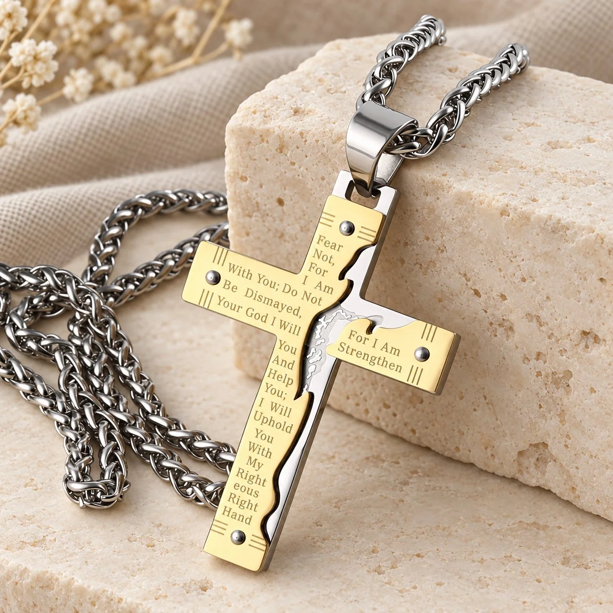 Jesus Crucifix Religion Cross Pendant Necklace