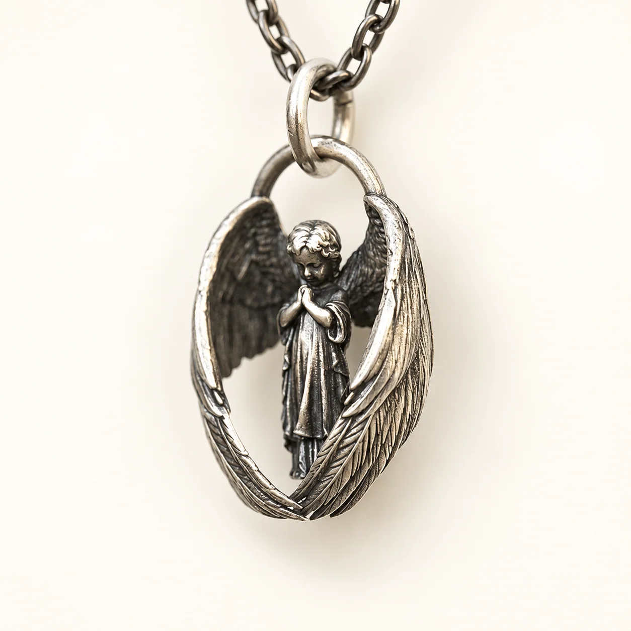 Blessing Praying Guardian Angel Wing Pendant Necklace
