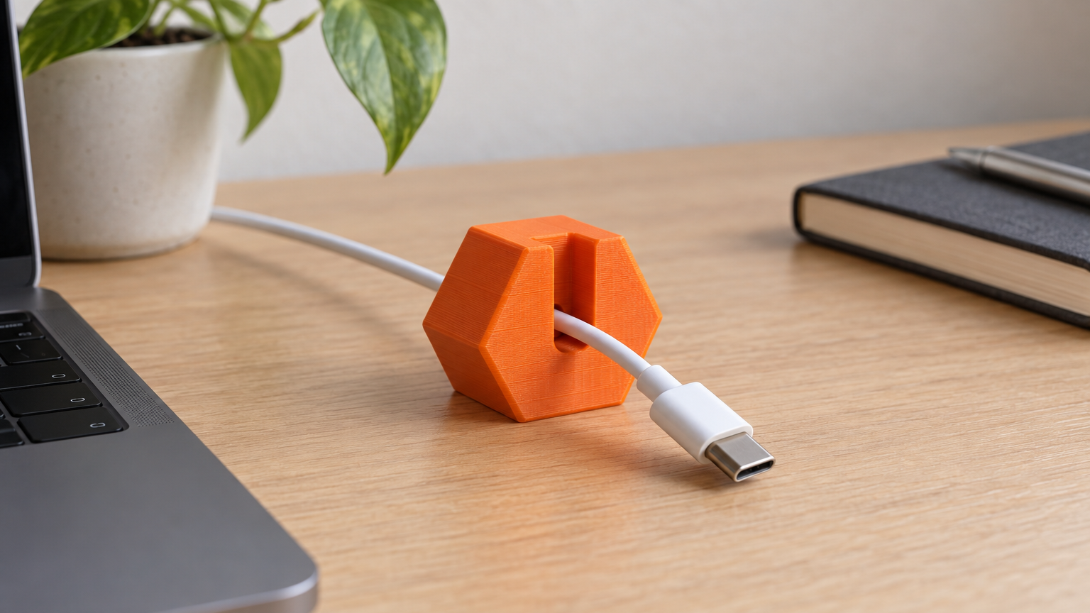 Hex Cable Dock — Print-Ready STL