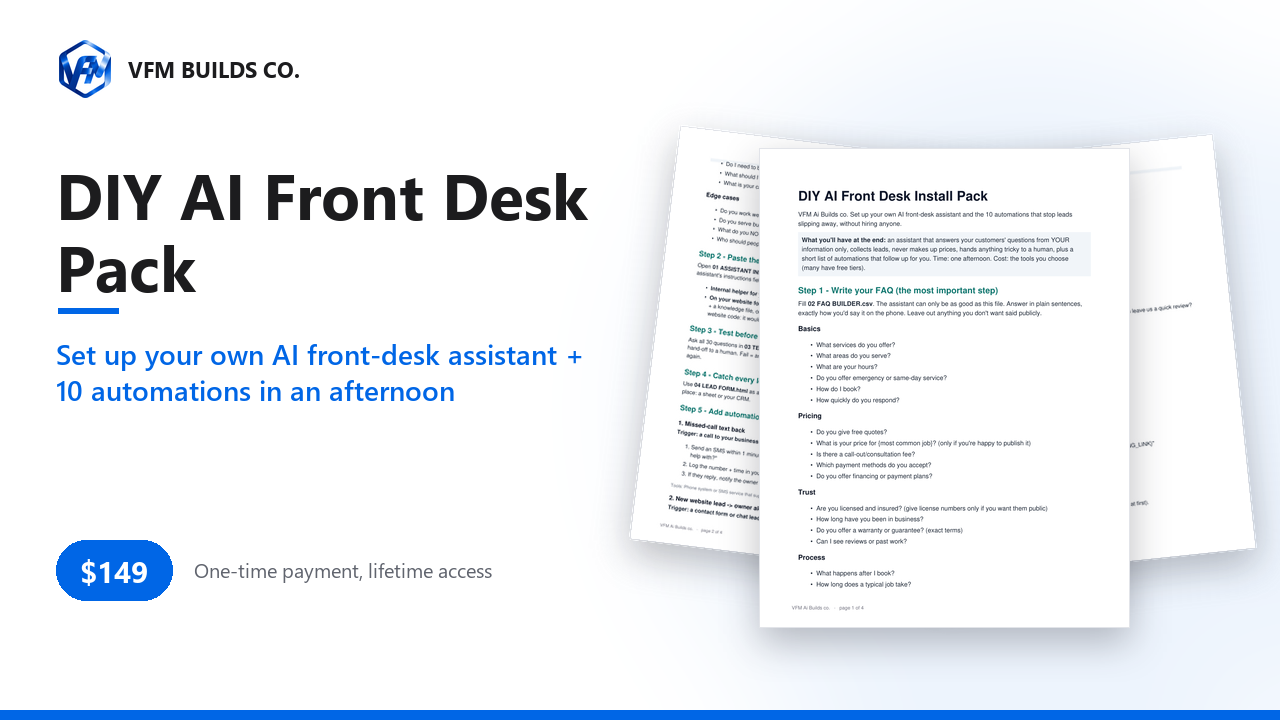 DIY AI Front Desk Pack