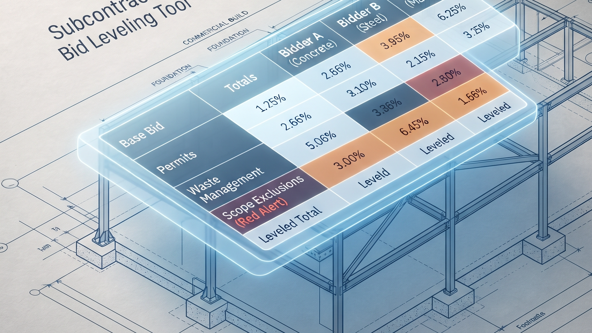 Subcontractor Bid Leveling Tool