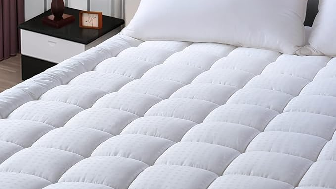 EASELAND Queen Size Mattress Pad Cotton Pillow Top