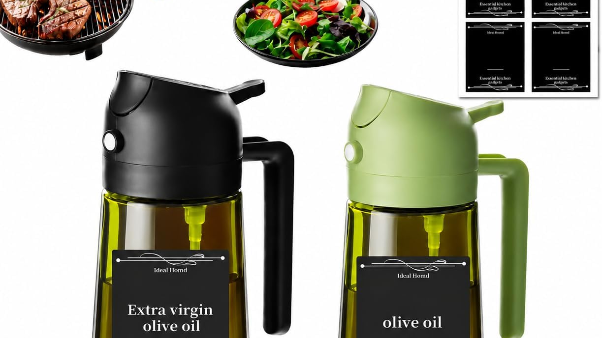 2 in 1, 16oz Glass Olive Oil Sprayer Bottle