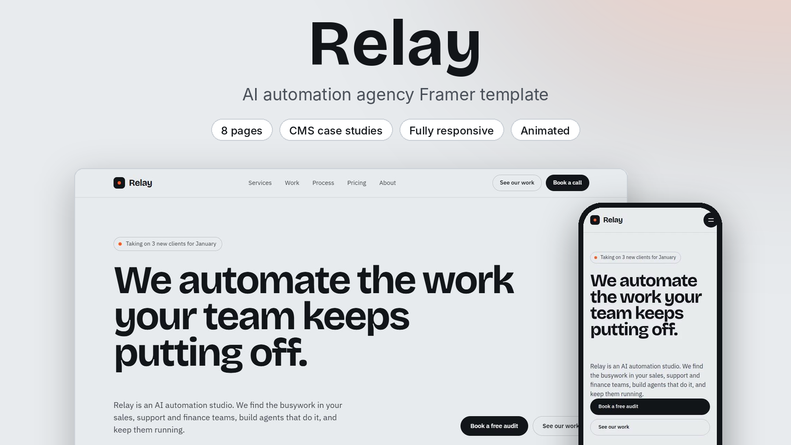 Relay — AI Automation Agency Framer Template
