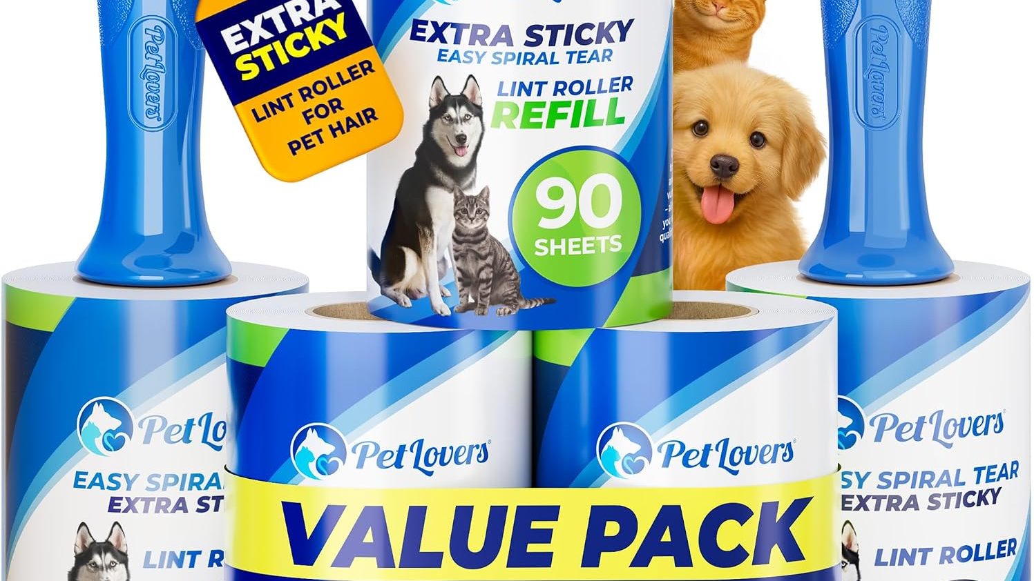 PetLovers Extra Sticky Lint Roller Mega Value Set