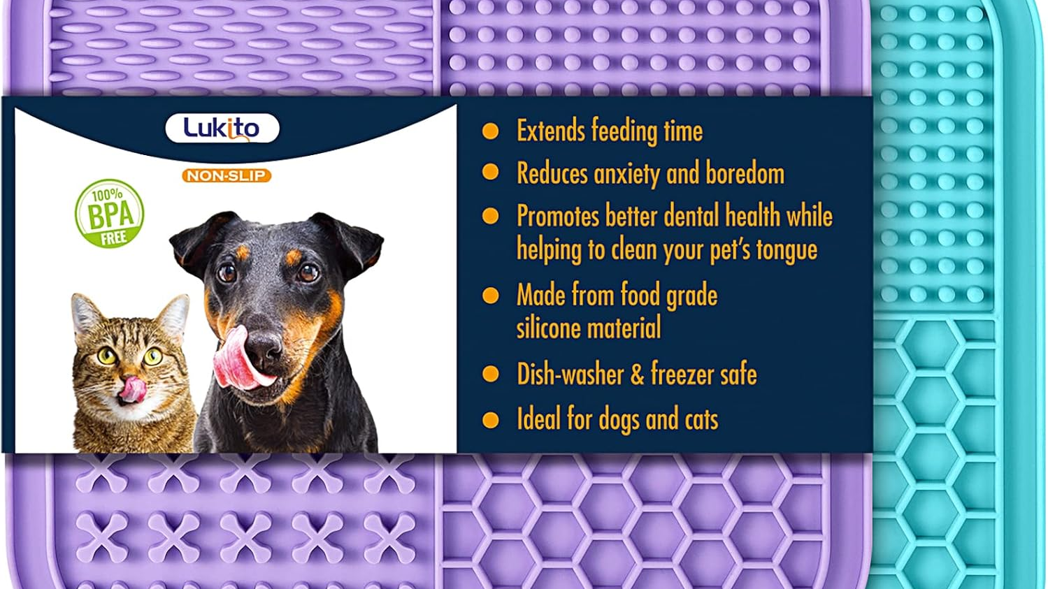 LUKITO Lick Mat for Dogs & Cats 2 Pack