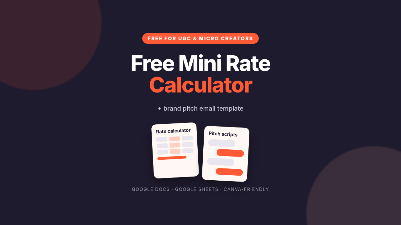 Free UGC Rate Calculator + Brand Pitch Email Template