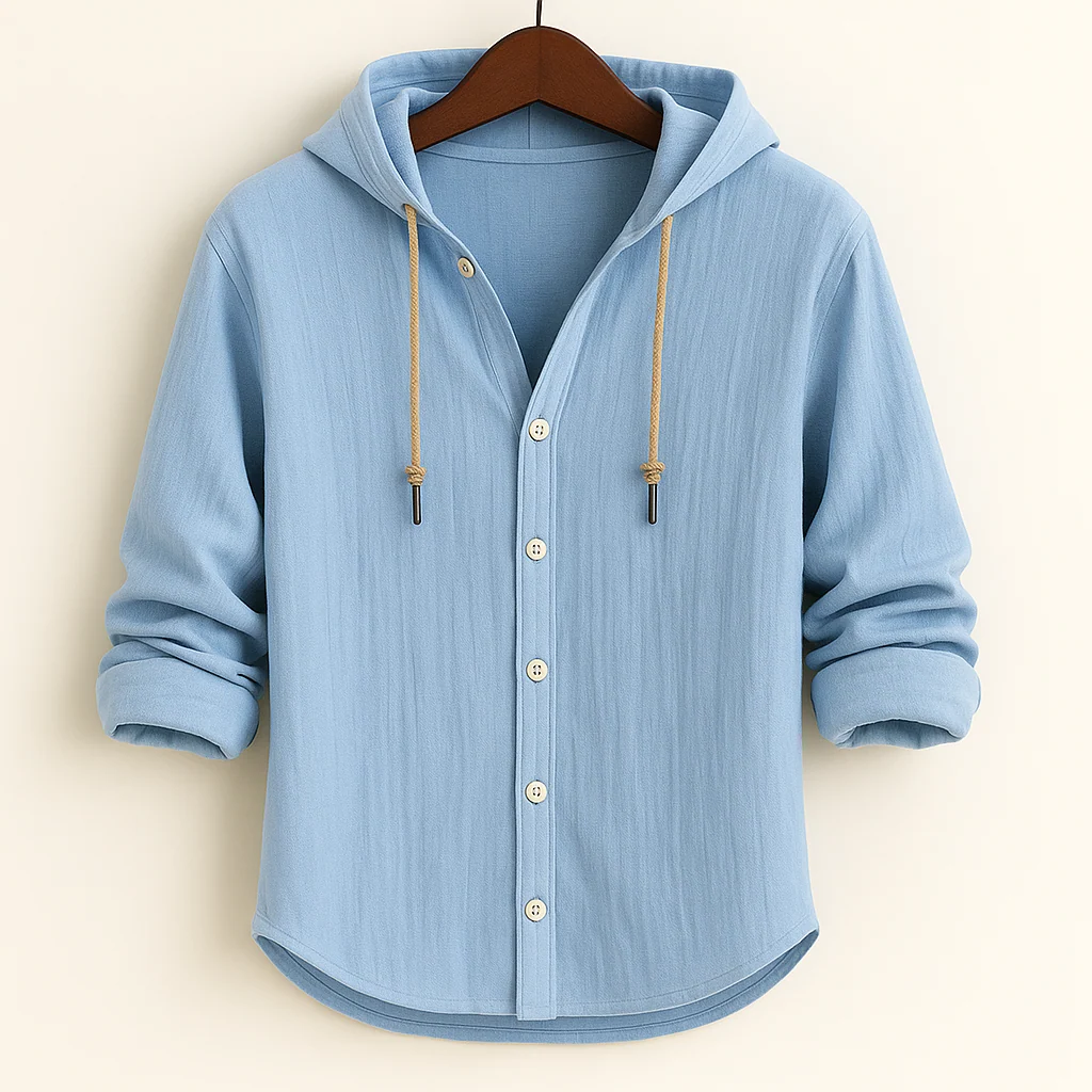 Langford | Hooded Flannel Shirt Jacket with Adjustable Drawstring Hood
