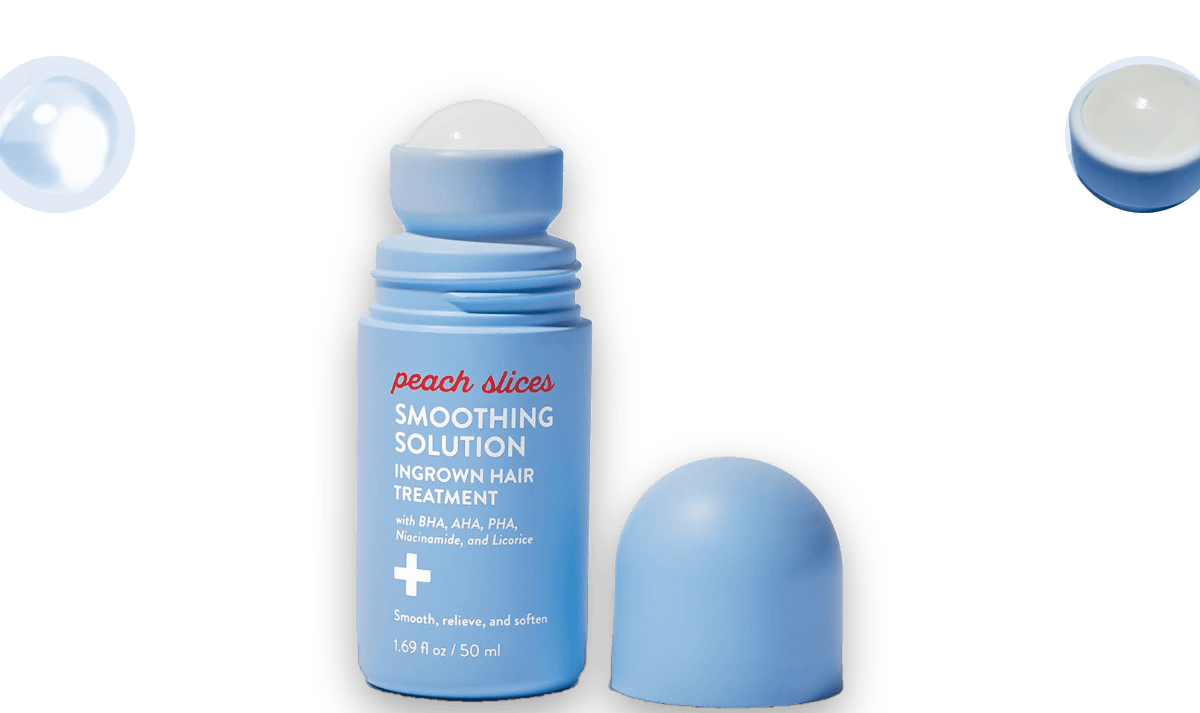 Peach Slices Smoothing Solution roll-on with its cap