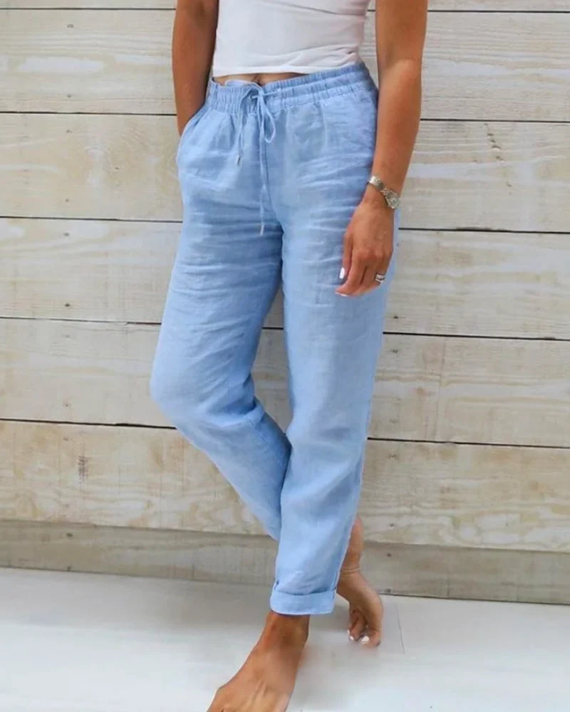 Effortless Elegance | Women's Stretchy Lightweight Pants with Elastic Waist