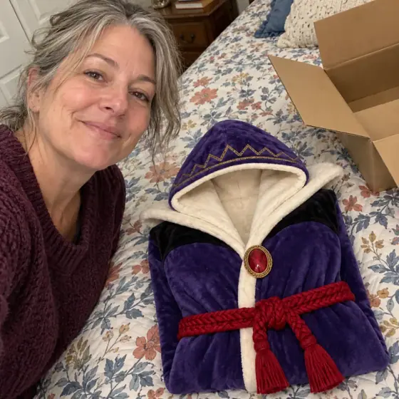 Chloe R. wearing the Mirror Queen robe