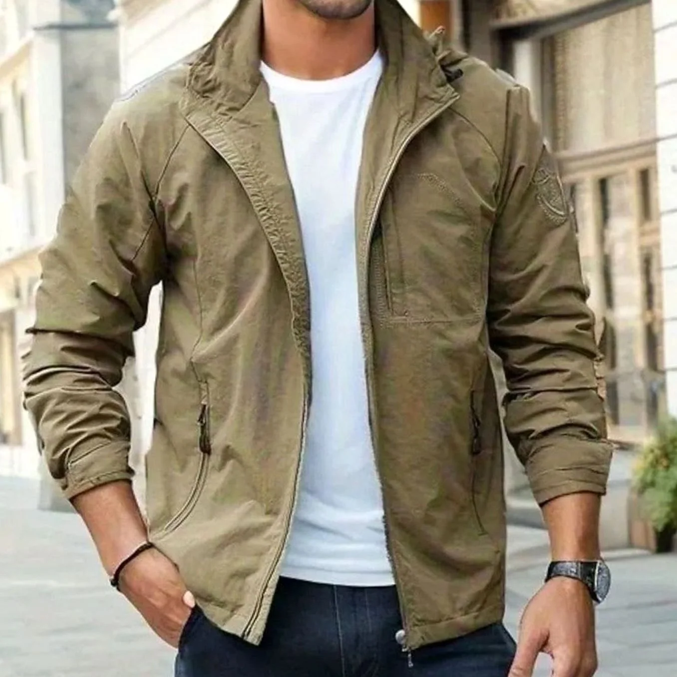 Daxon | Men's Stand Collar Zip-Up Street Jacket