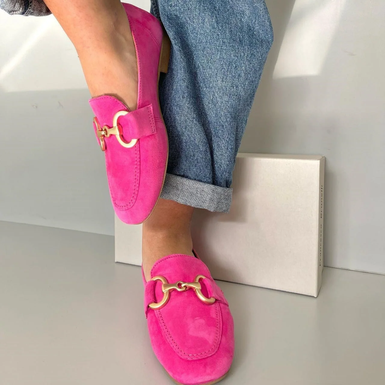 Chic Loafers for Women | Stylish Slip-On Footwear with Gold Detail