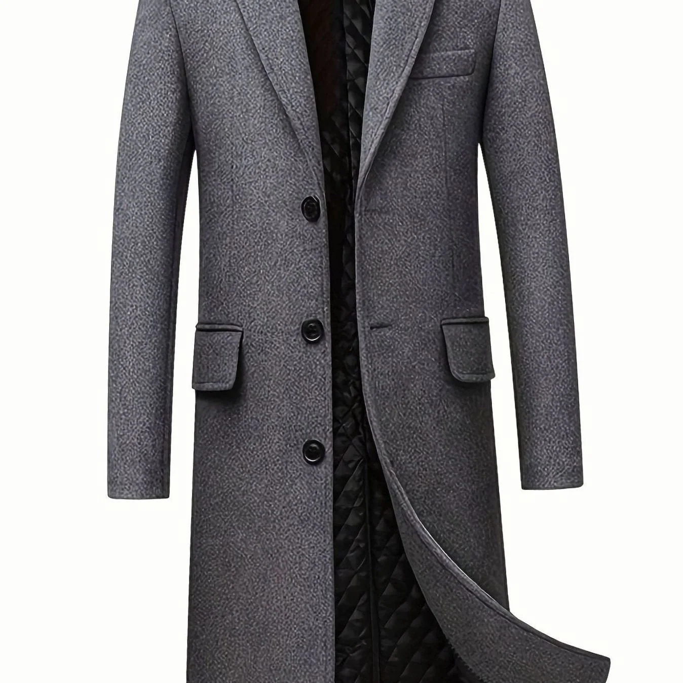 Crestford | Men's Quilted-Lined Tailored Wool Long Overcoat