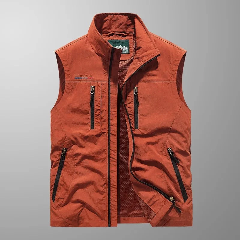 Active Essentials | Men's Vest Jacket with Full Zip and Multiple Pockets
