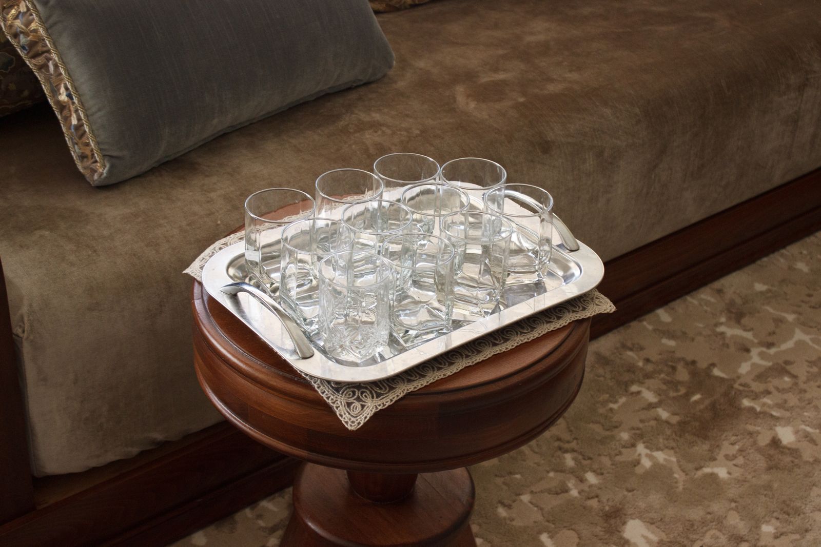 Silver serving tray