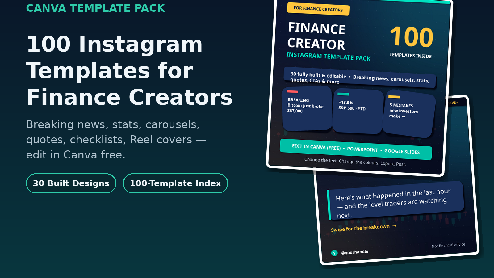 100 Instagram Templates for Finance Creators