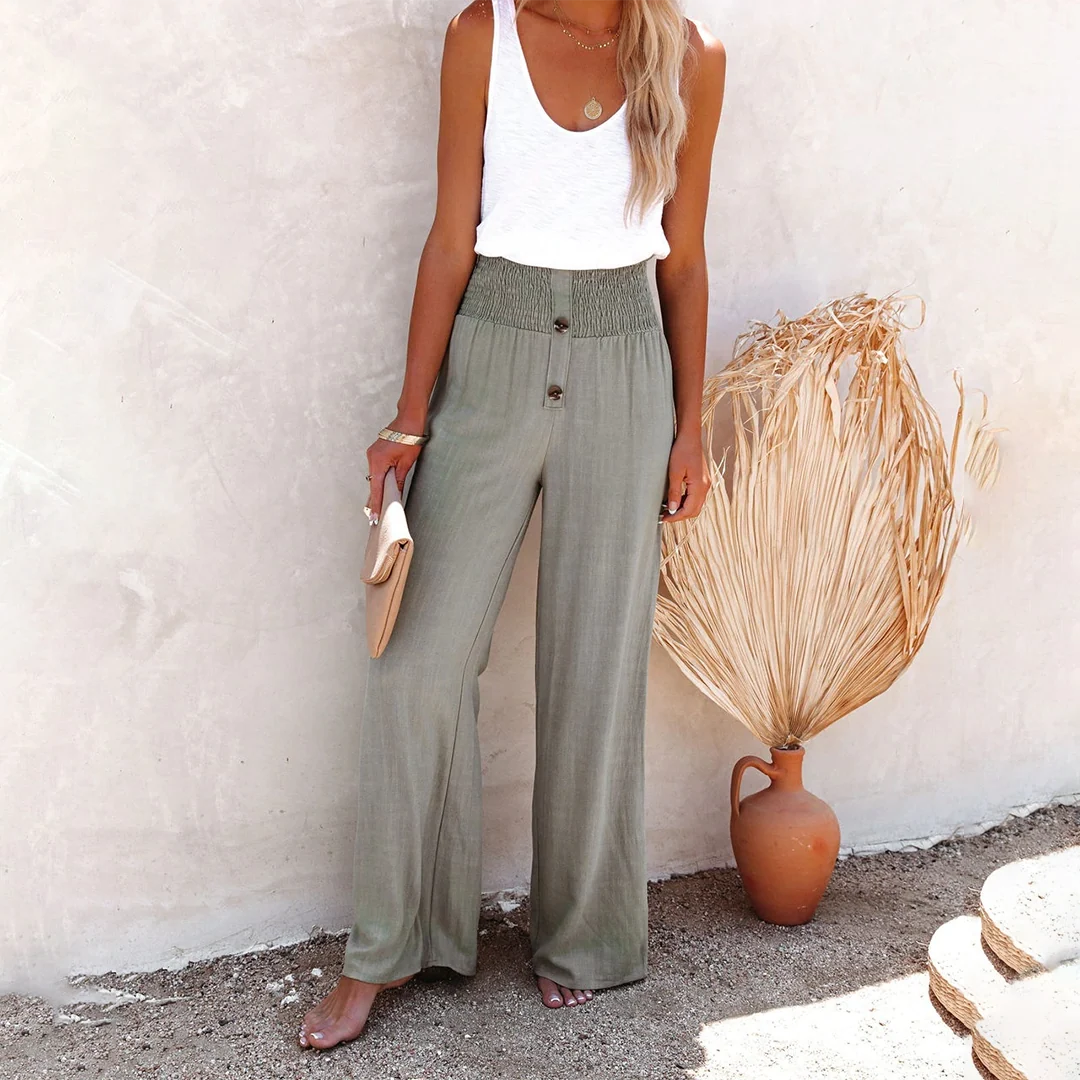 Esther Collection | Women's Wide Leg Pants with High Waist & Relaxed Fit