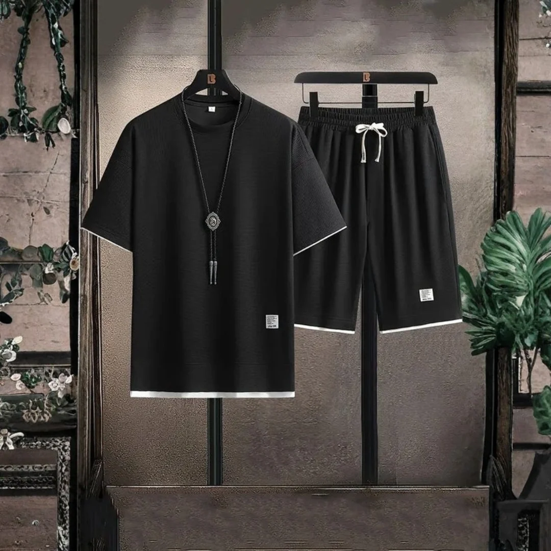 Lounge Comfort | Men's Waffle Knit Lounge Set with Relaxed Fit