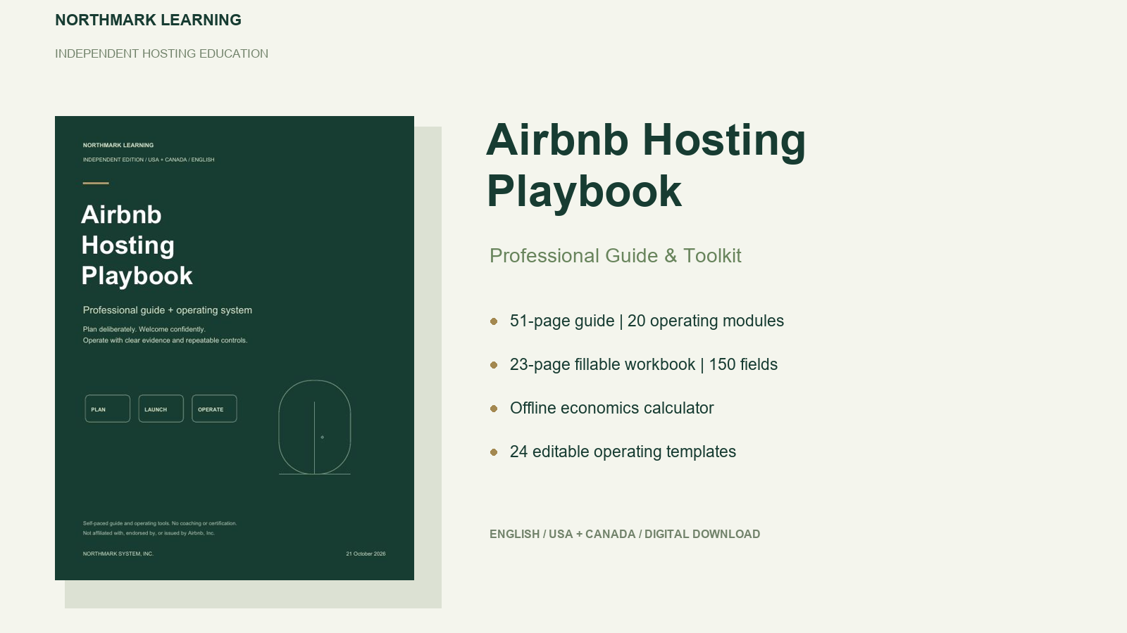Airbnb Hosting Playbook - Professional Guide & Toolkit