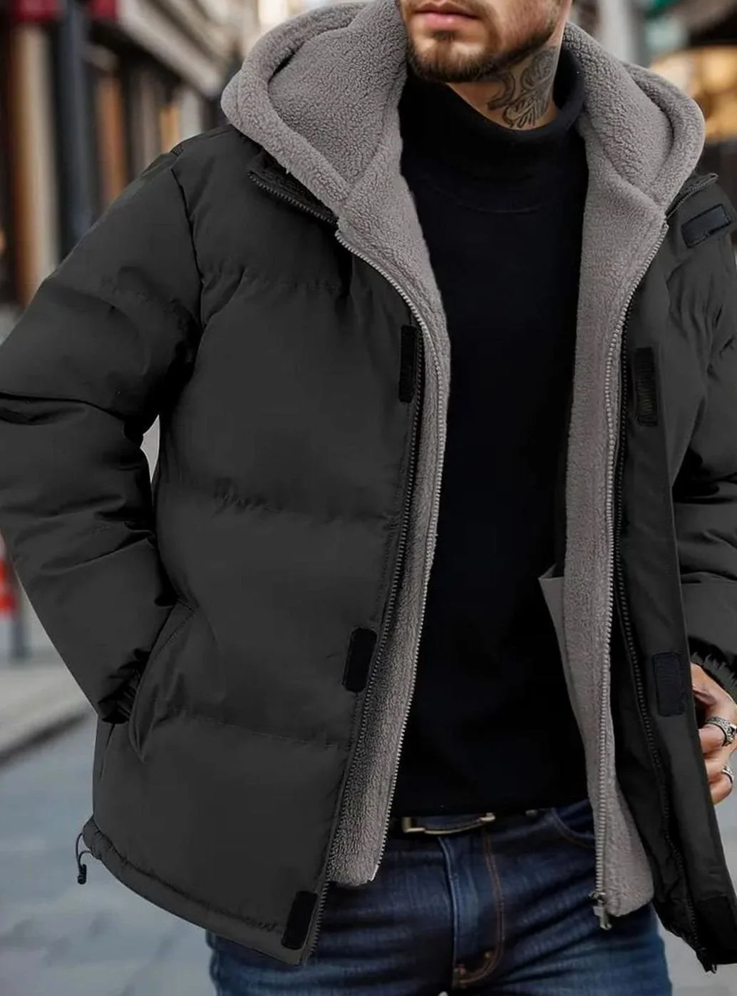 Fordyn | Men's Sherpa-Lined Hooded Puffer Jacket