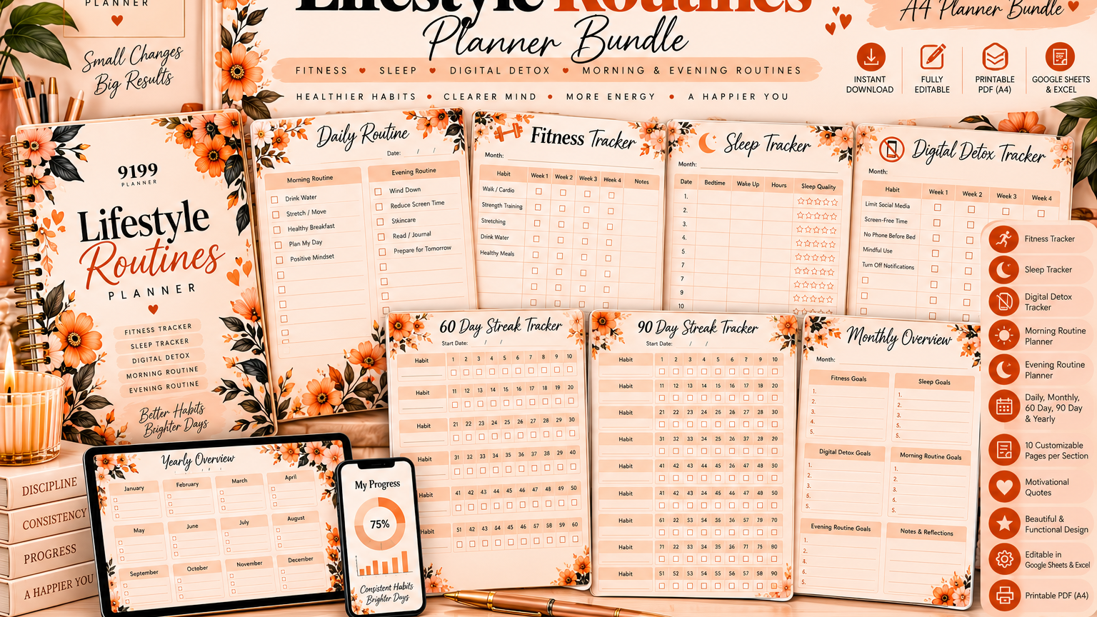 9199 Planner: The Lifestyle Reset & Routines Bundle