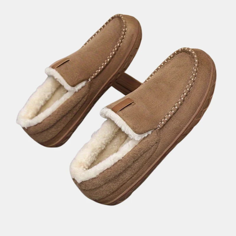 Dunveth | Men's Sheepskin Lined Slip-On House Slippers