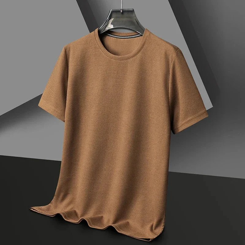 Men's T-Shirt with Waffle Knit Fabric