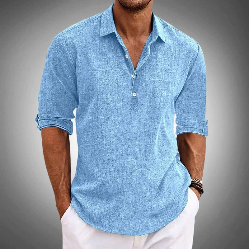 Men's Casual Shirt with Classic Lapel Collar