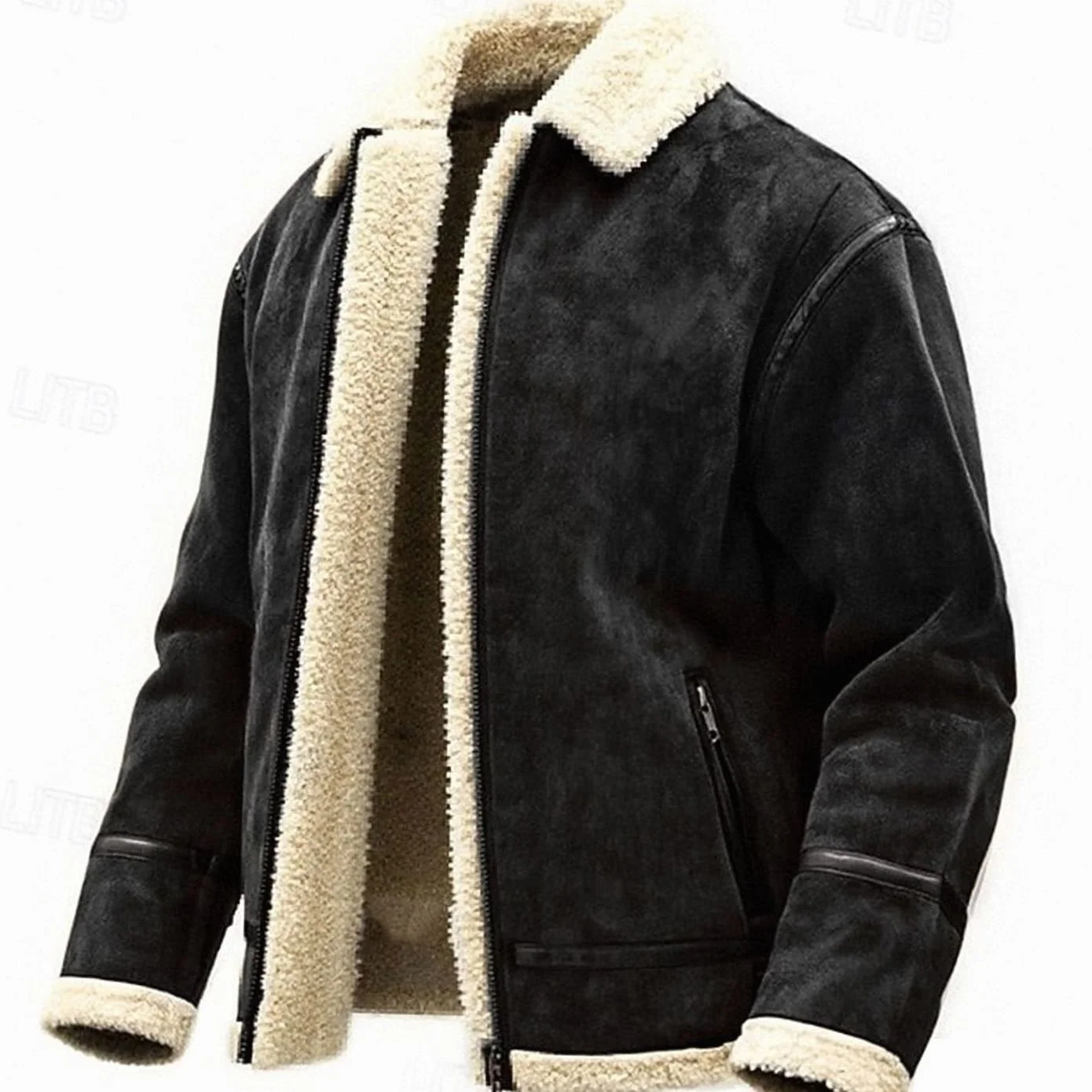 Men's Sherpa-Lined Full-Zip Bomber Jacket
