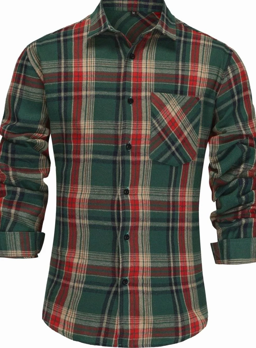 Men's Classic Plaid Flannel Button-Up Shirt