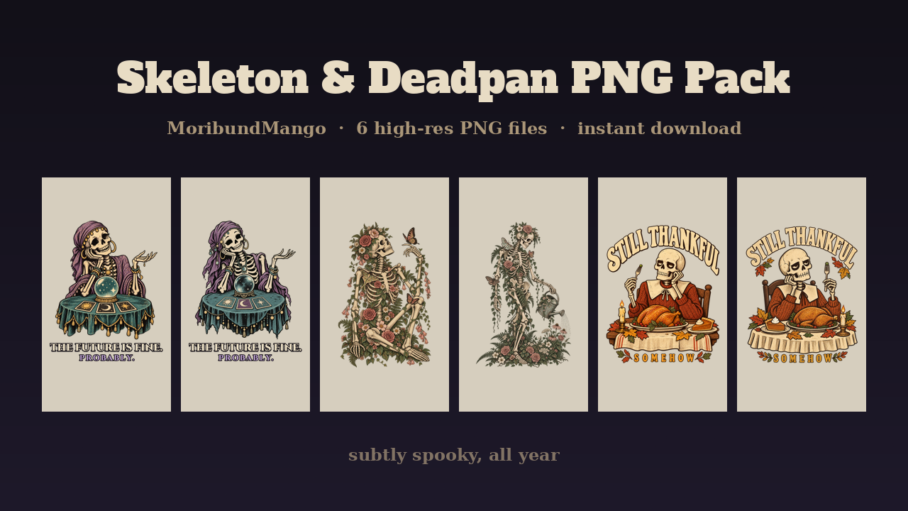 Skeleton & Deadpan PNG Pack