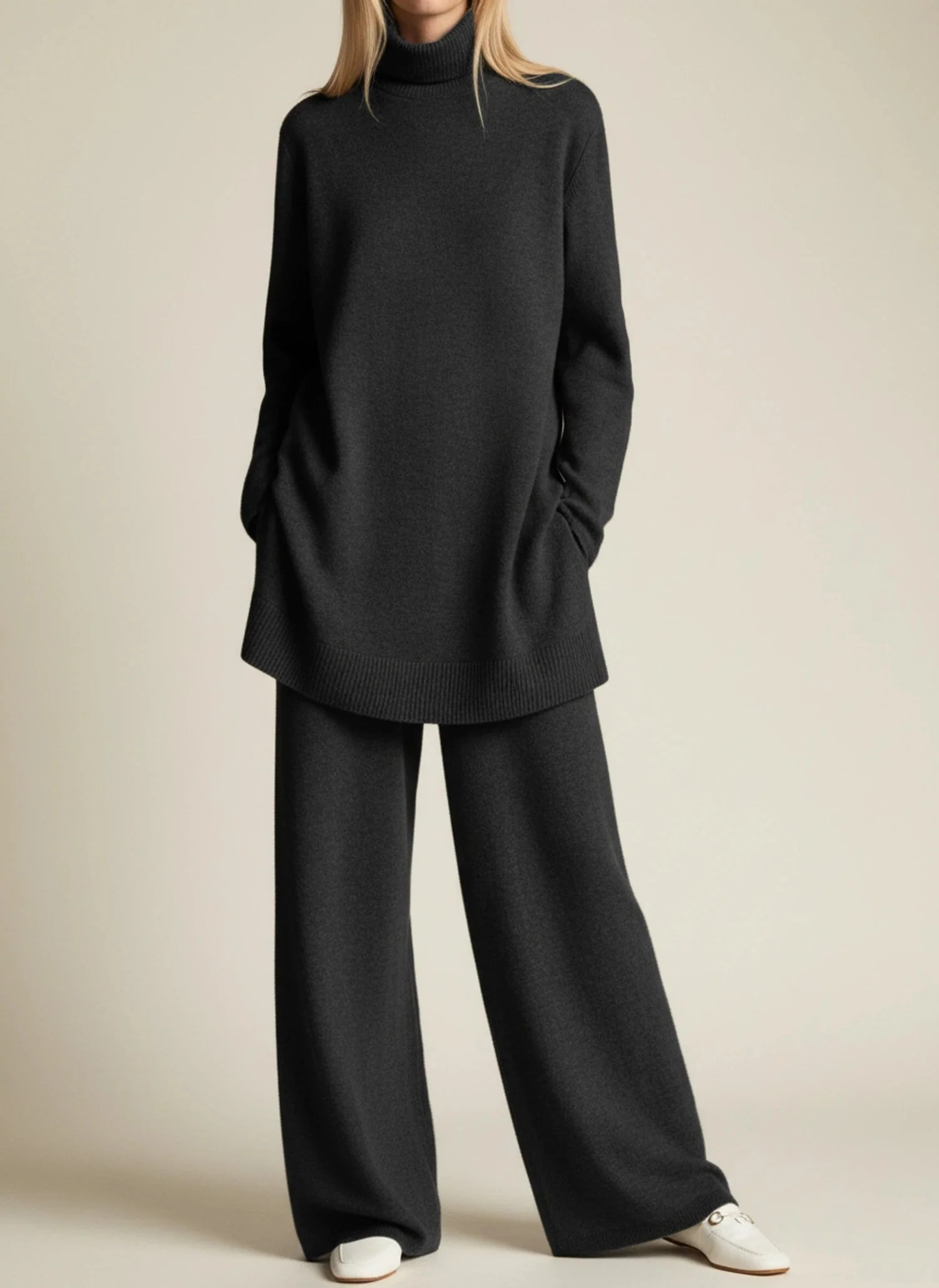 Women's Pant Set with Turtleneck Top