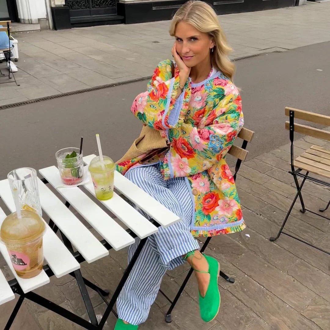 Women's Floral Print Relaxed Fit Jacket