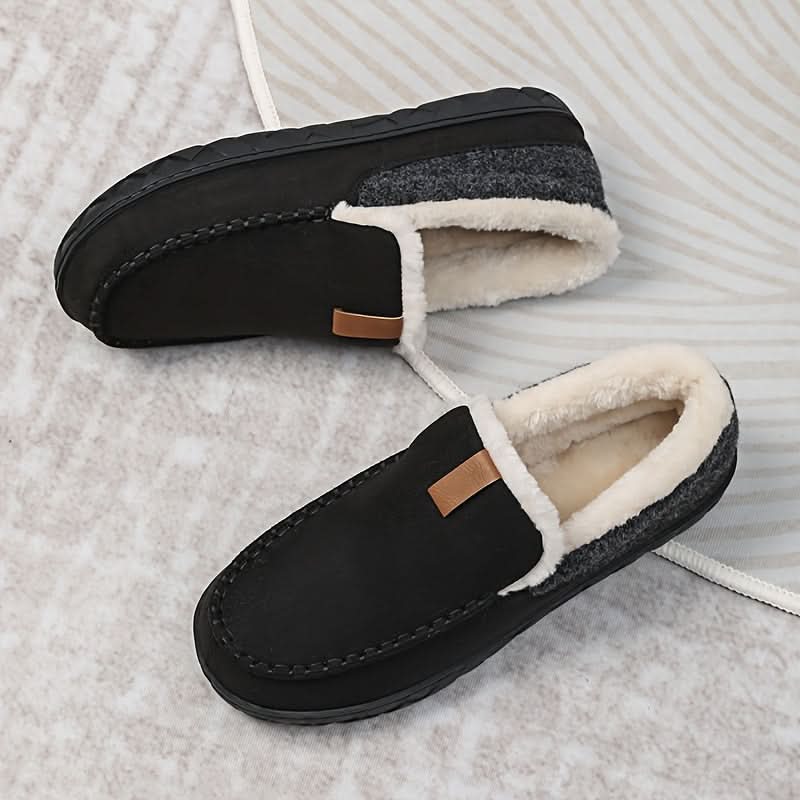Wool-Lined Slip-On Indoor Loafer Slippers