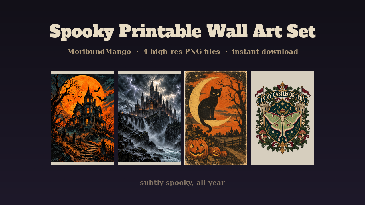 Spooky Printable Wall Art Set