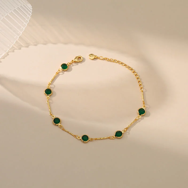 Emerald Link Chain Bracelet | Gold