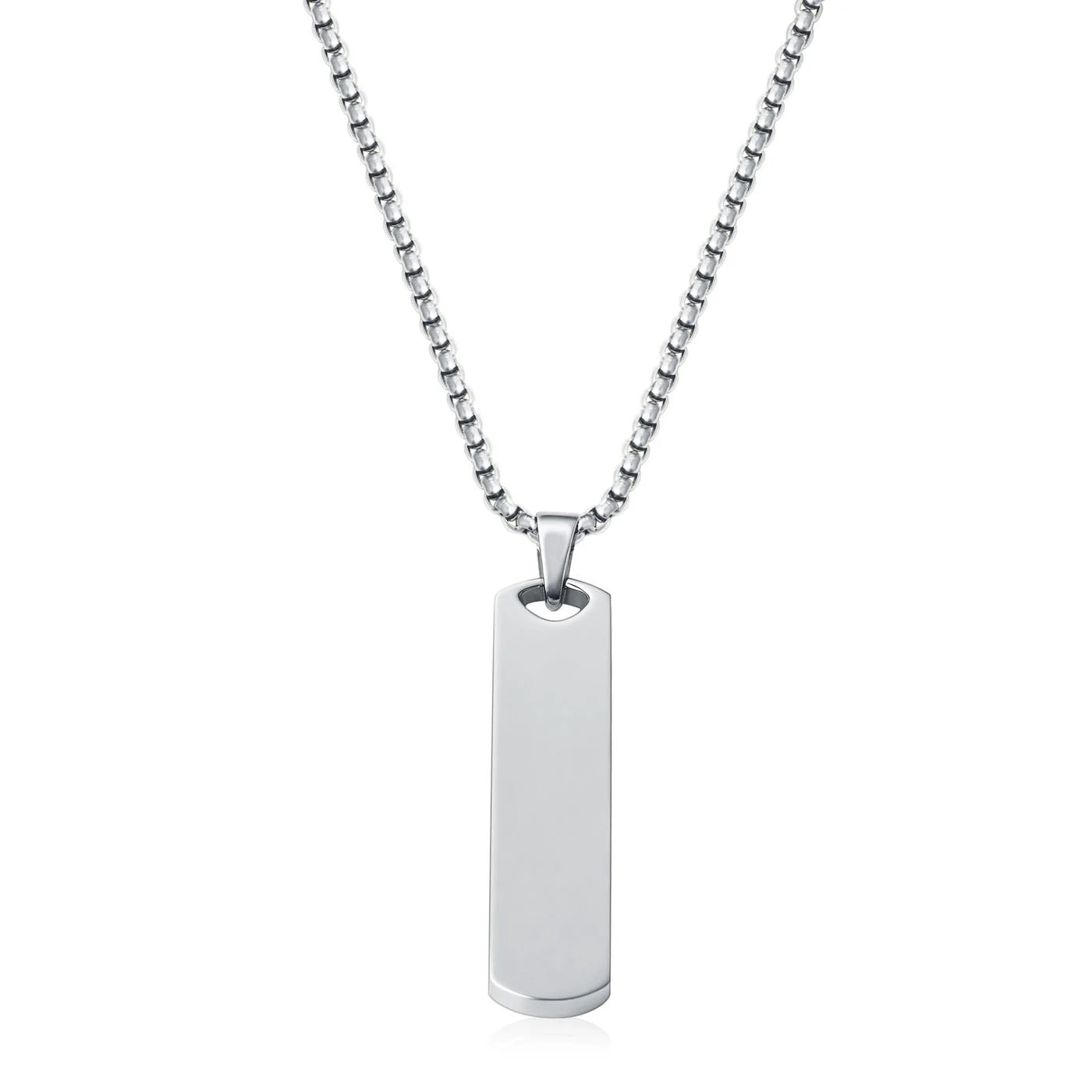 Core Tag Necklace | White Gold