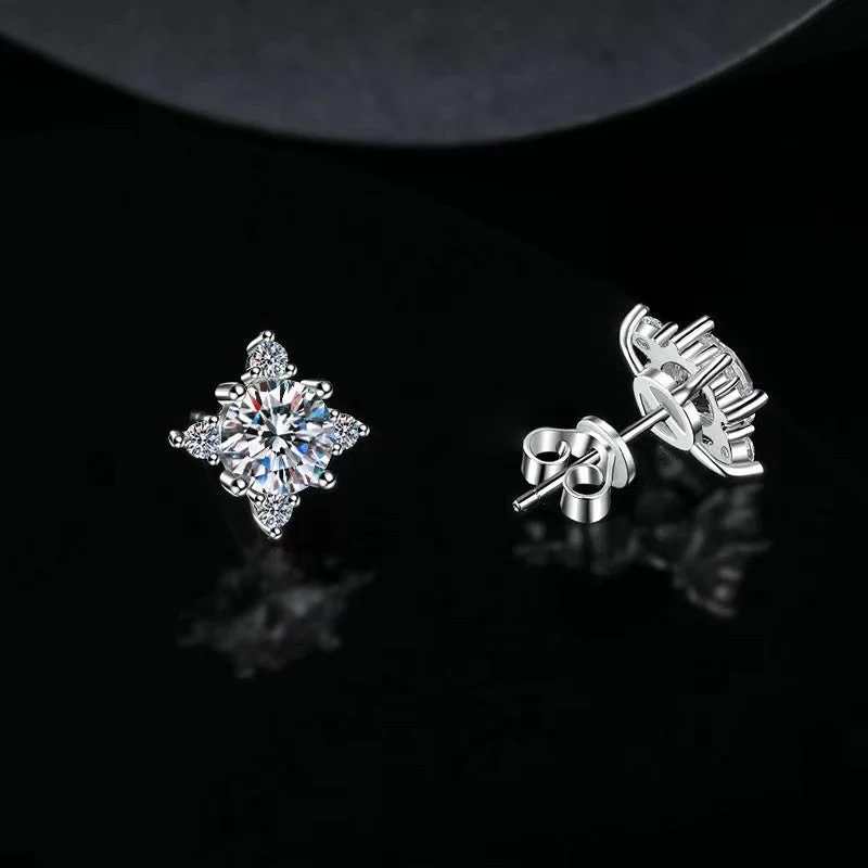 Aurelie flower earrings | White gold