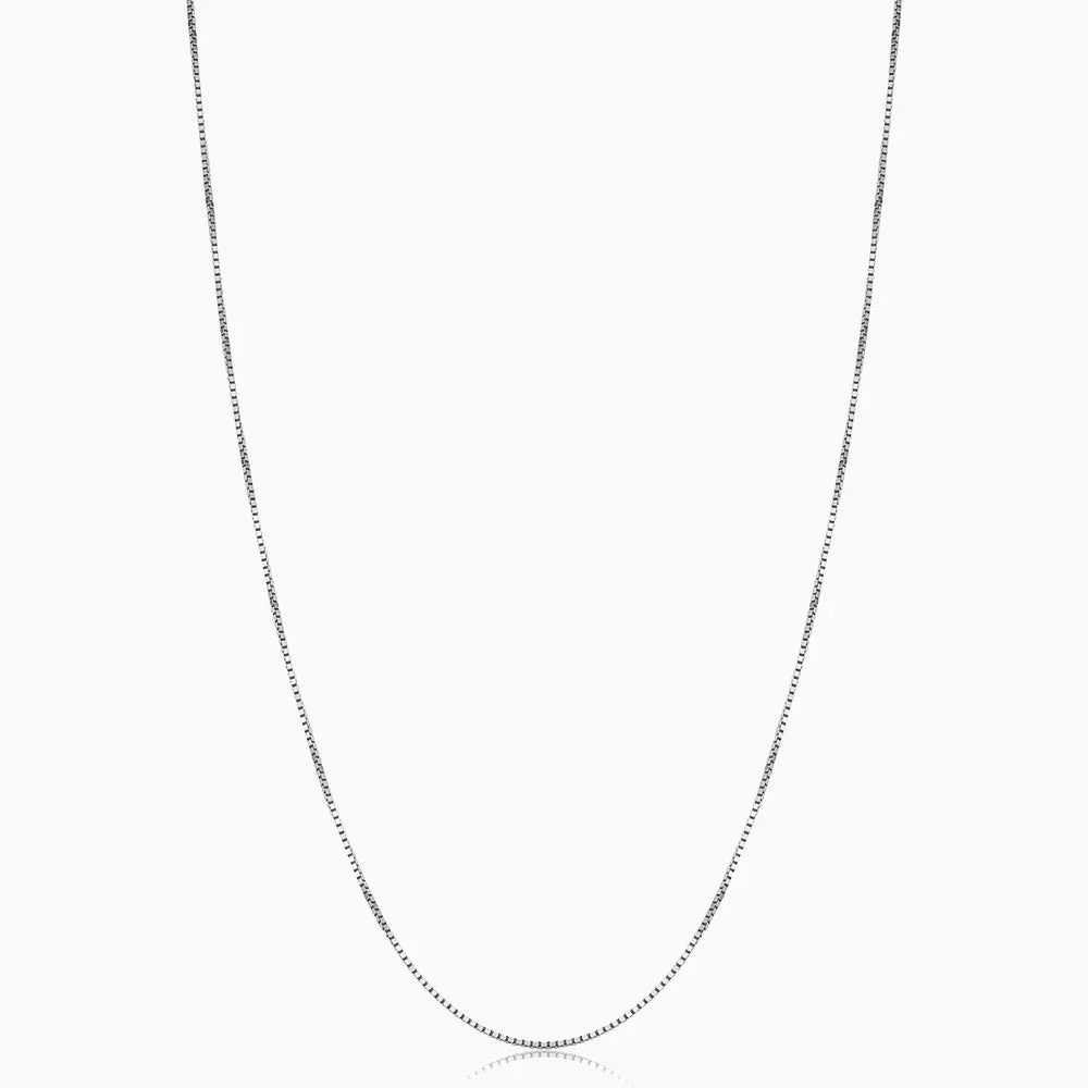Bodega Box Necklace | White Gold