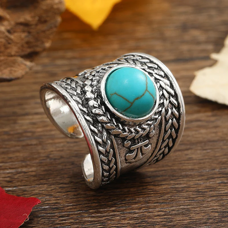Ravik Stone Open Ring | White Gold