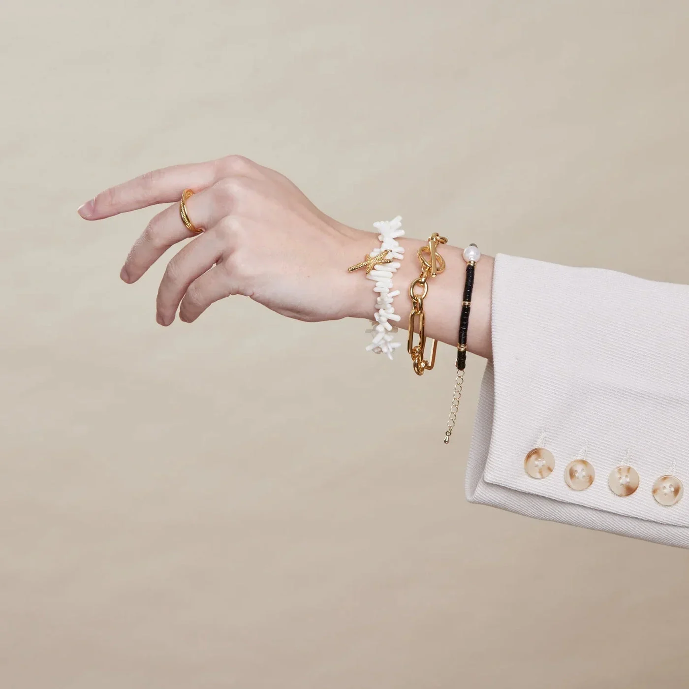 Link T-Bar Bracelet | White Gold
