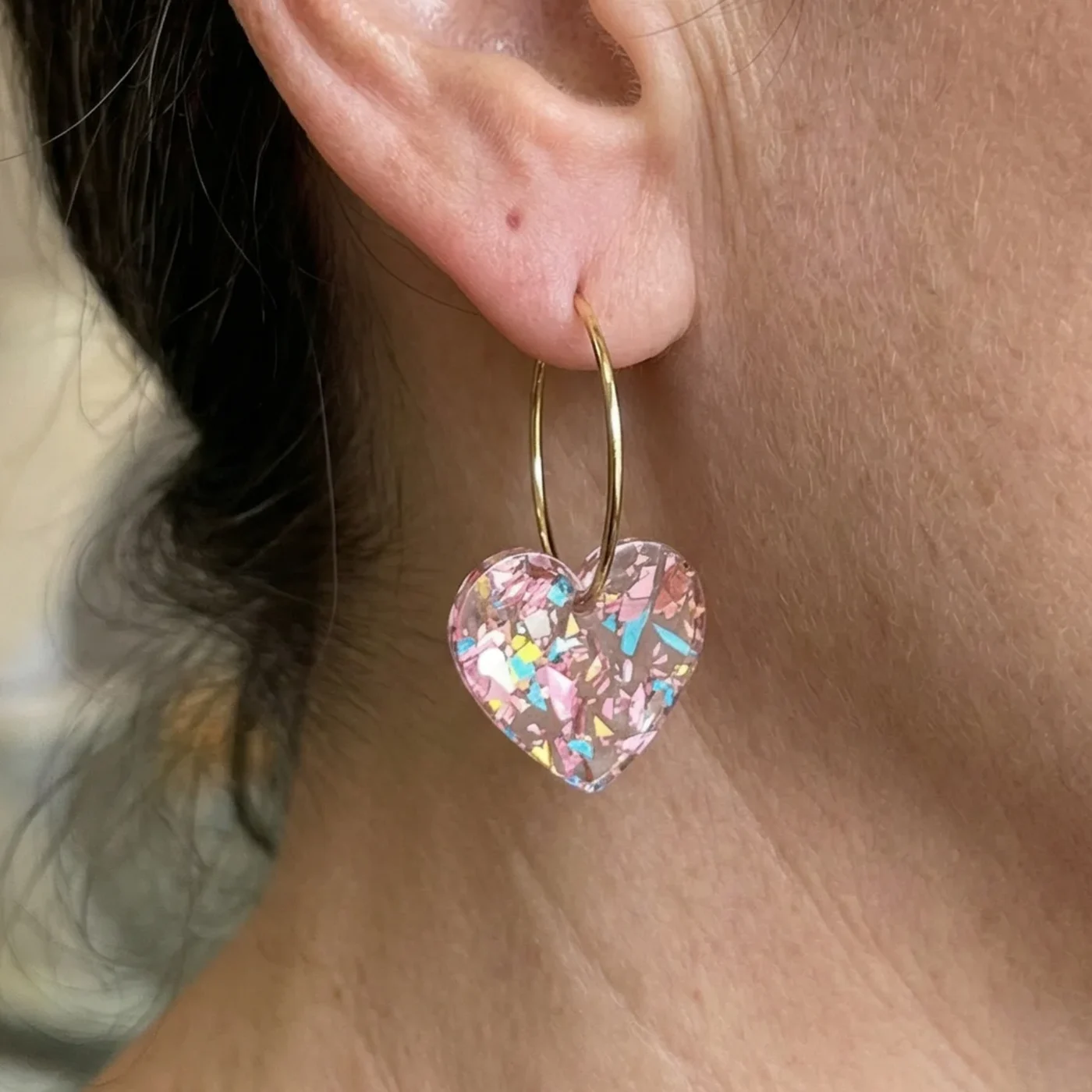 Sugarplum Heart Drop Earrings | Gold